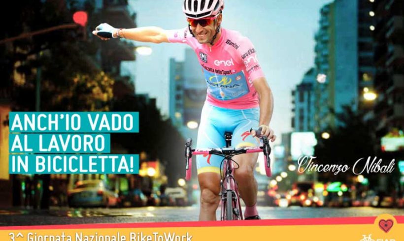 Vincenzo Nibali aderisce alla Giornata del BikeToWork di FIAB