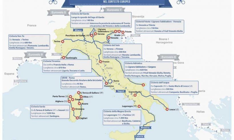 Ciclovie Garda, Magna Grecia e Sardegna: Ministeri e Regioni firmano i protocolli d’intesa