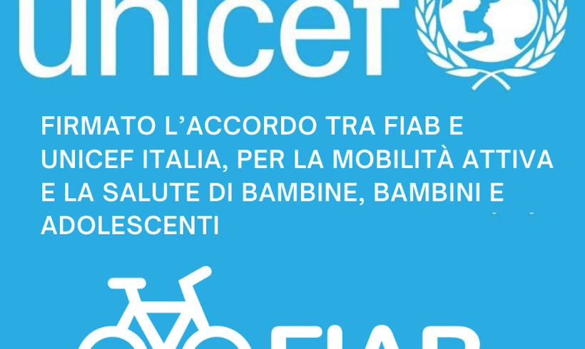 UNICEF Italia e FIAB, l’accordo per la mobilità attiva e la salute di bambini e adolescenti